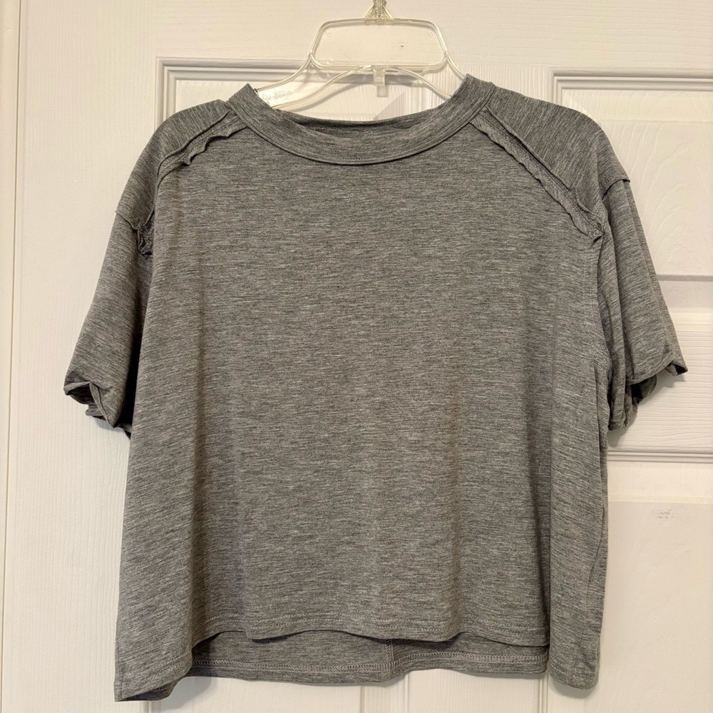 Pink Lily Gray Crop Top